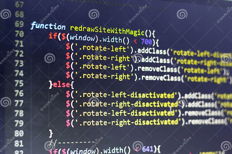 Javascript Front-end Code. Computer Programming Source Code. Abstract ...