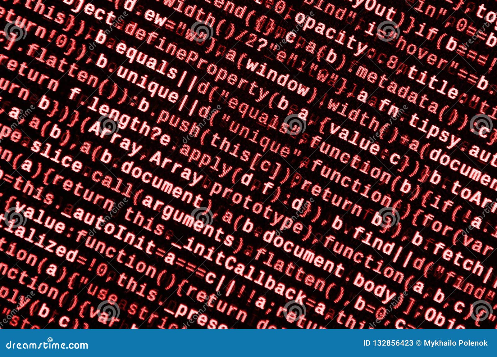 Javascript Functions, Variables, Objects. Monitor Closeup of Function