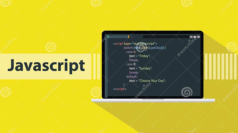 Javascript Programming Language with Script Code on Laptop Screen Stock ...