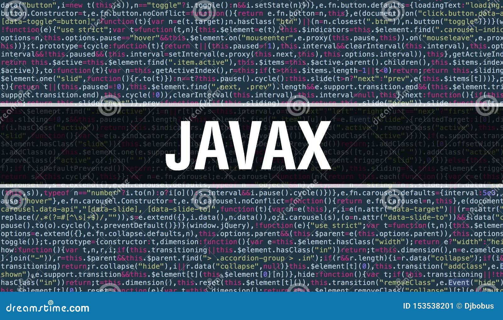 Javax Text Written on Programming Code Abstract Technology Background ...