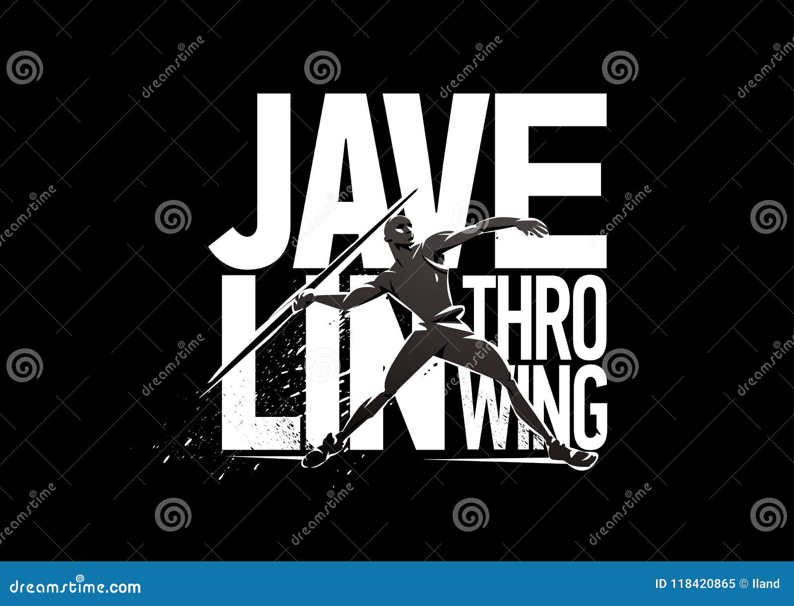 Javelinthrowing. Print Emblem Stock Vector Illustration of athletic, black 118420865