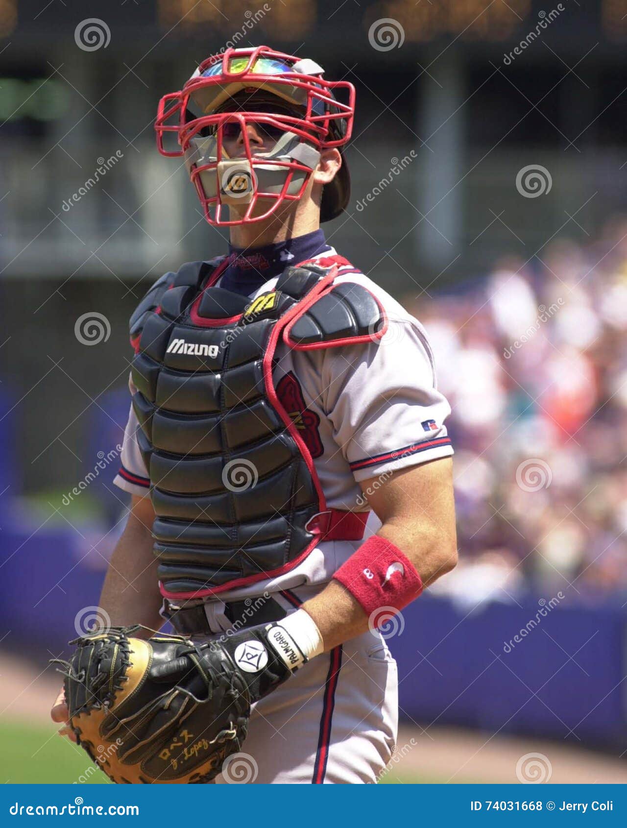 Javy Lopez editorial stock photo. Image of catcher, slide - 74031668