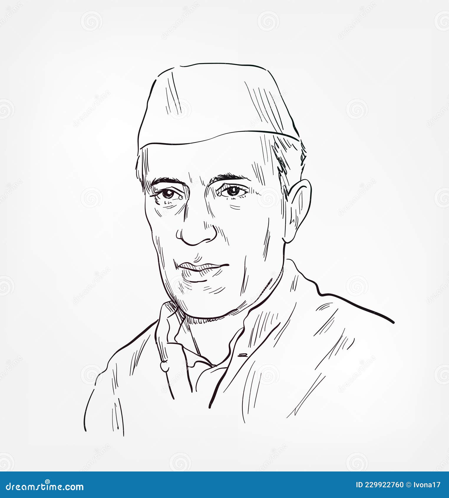 Illustration of Pt. Jawaharlal Nehru, the first prime minister of India.  Sketch in single color. Indian Flag. Happy Children's Day. 14 November  Stock Vector Image & Art - Alamy