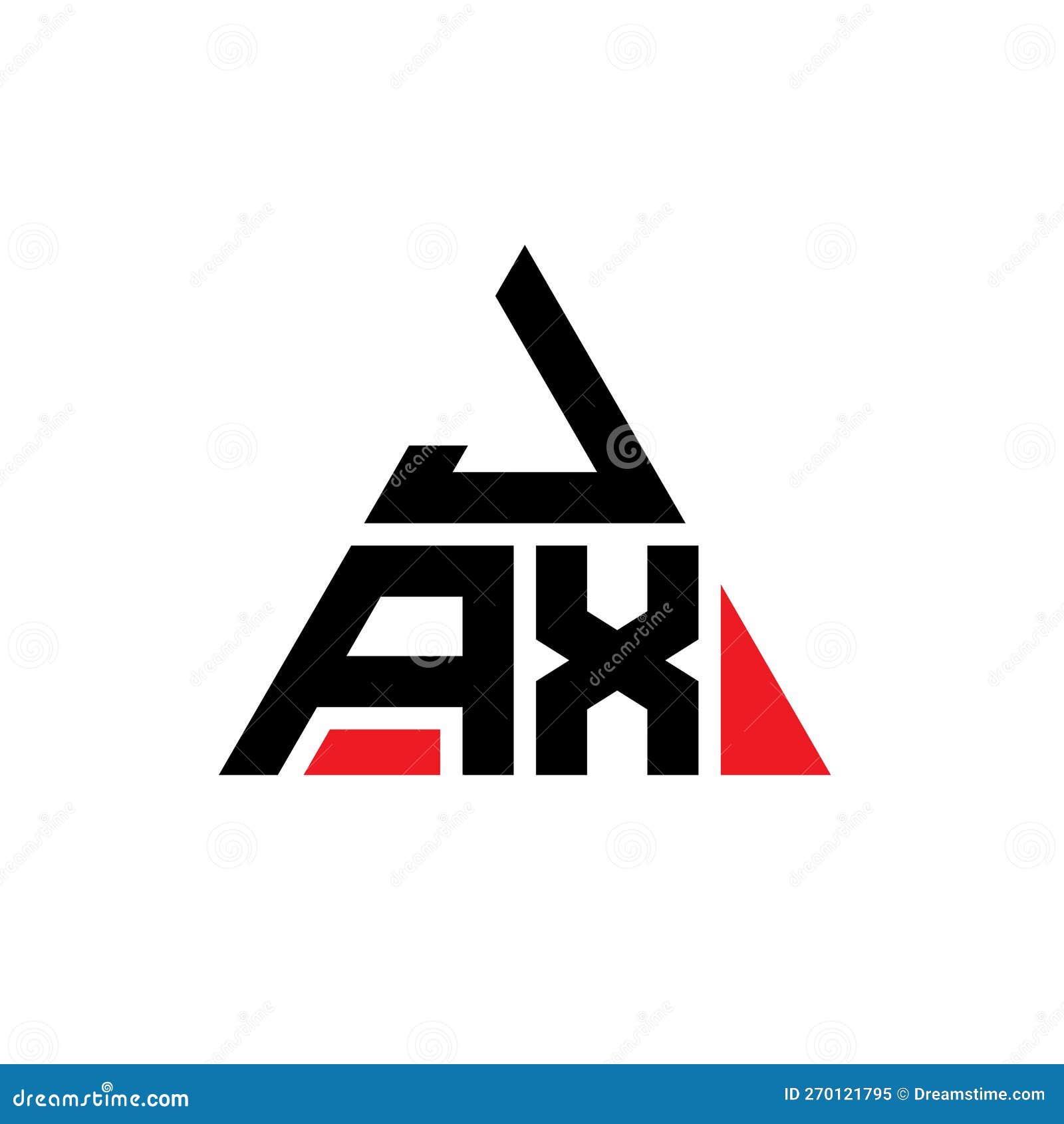 jax triangle letter logo  with triangle . jax triangle logo  monogram. jax triangle  logo template with red