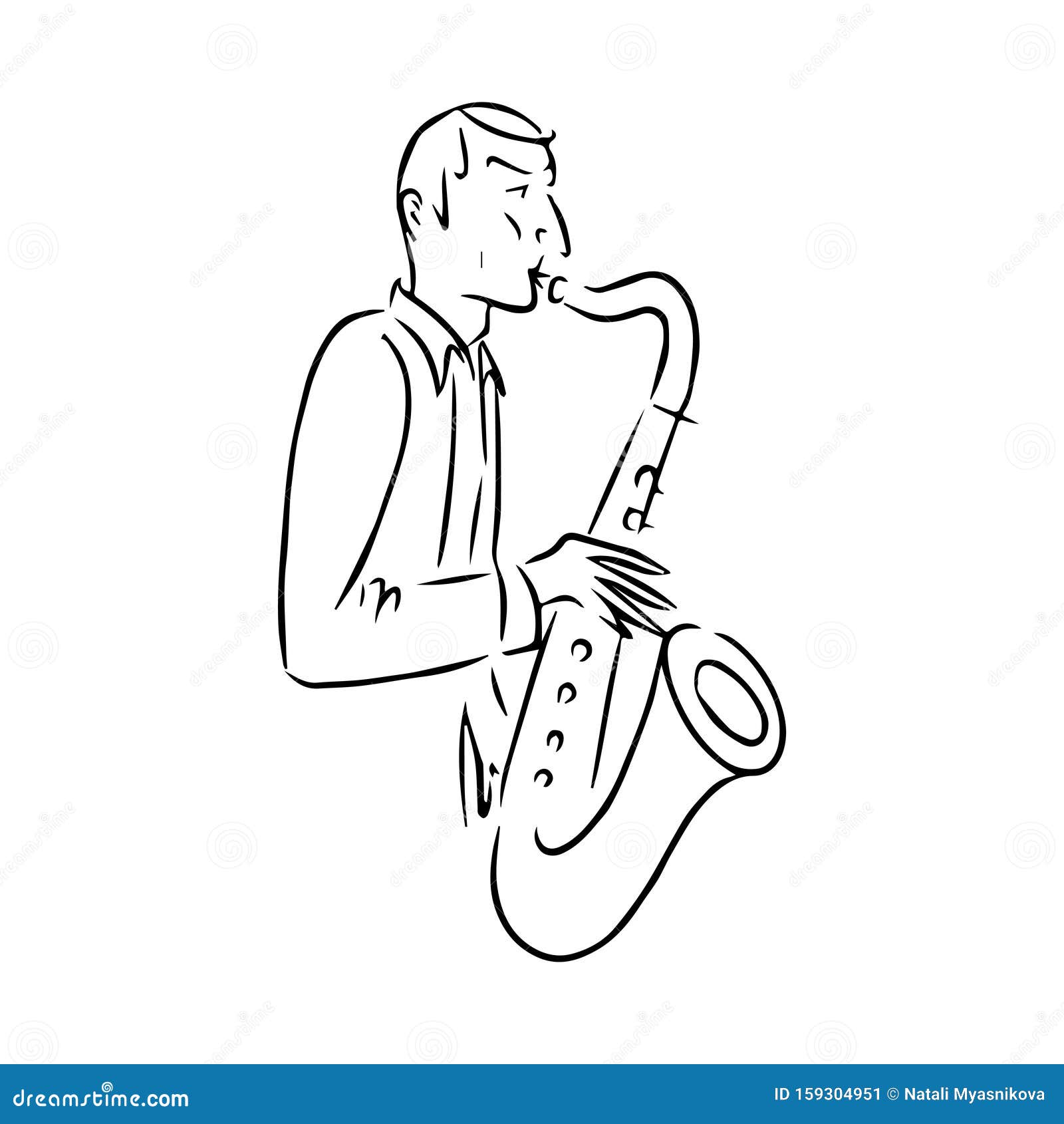 Jazz Music Hand Drawn Sketch Saxophone Musical Instrument Vector  Illustration Stock Illustration - Download Image Now - iStock