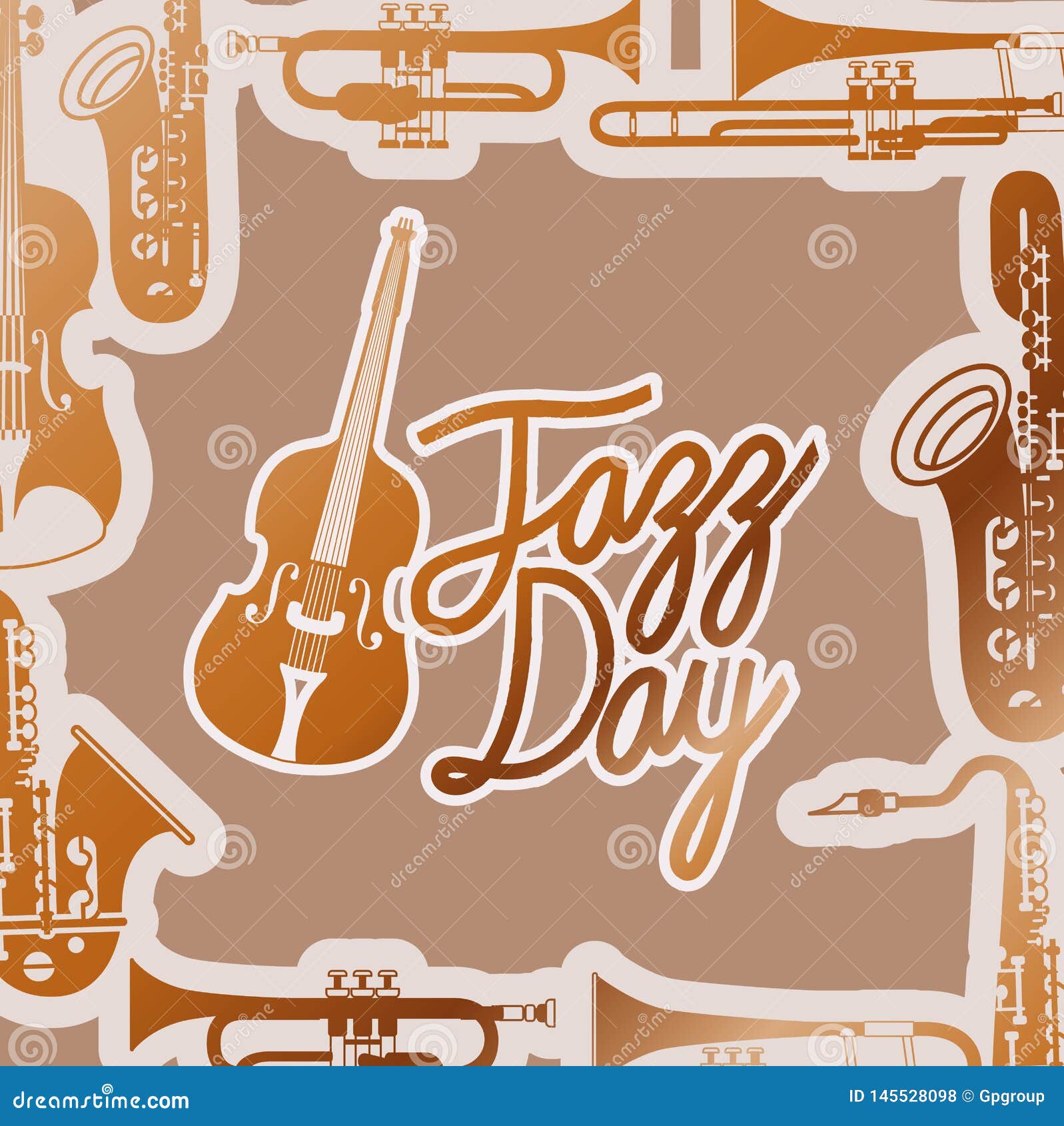 jazz day poster with fiddles