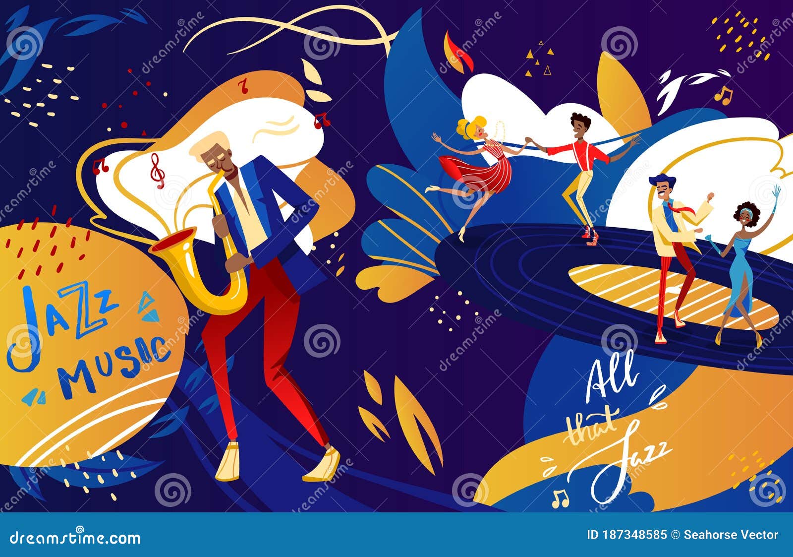 Dancing animated saxophone cartoon party, Stock Video