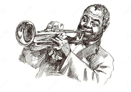 Jazz man stock illustration. Illustration of artwork - 24245804