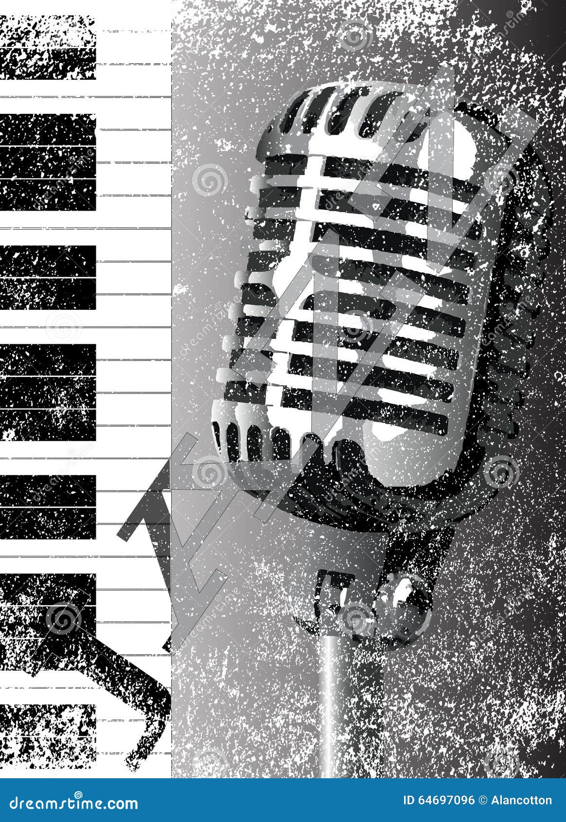 Jazz Microphone Background illustrazione vettoriale. Illustrazione di