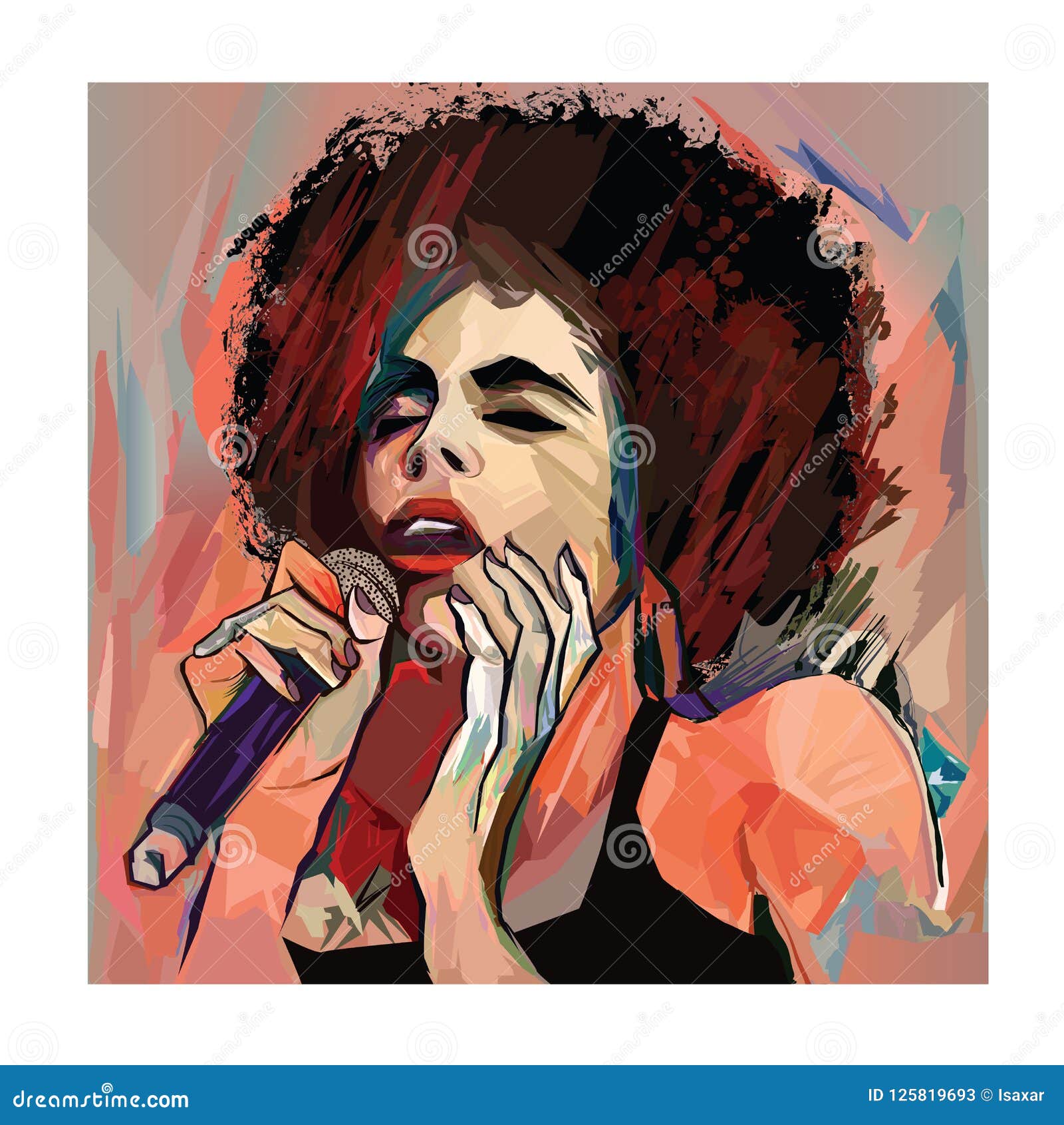 Jazz Singer with Microphone Stock Vector Illustration of nightlife