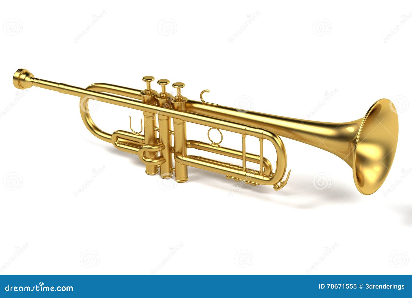 Jazz trumpet stock illustration. Illustration of render 70671555