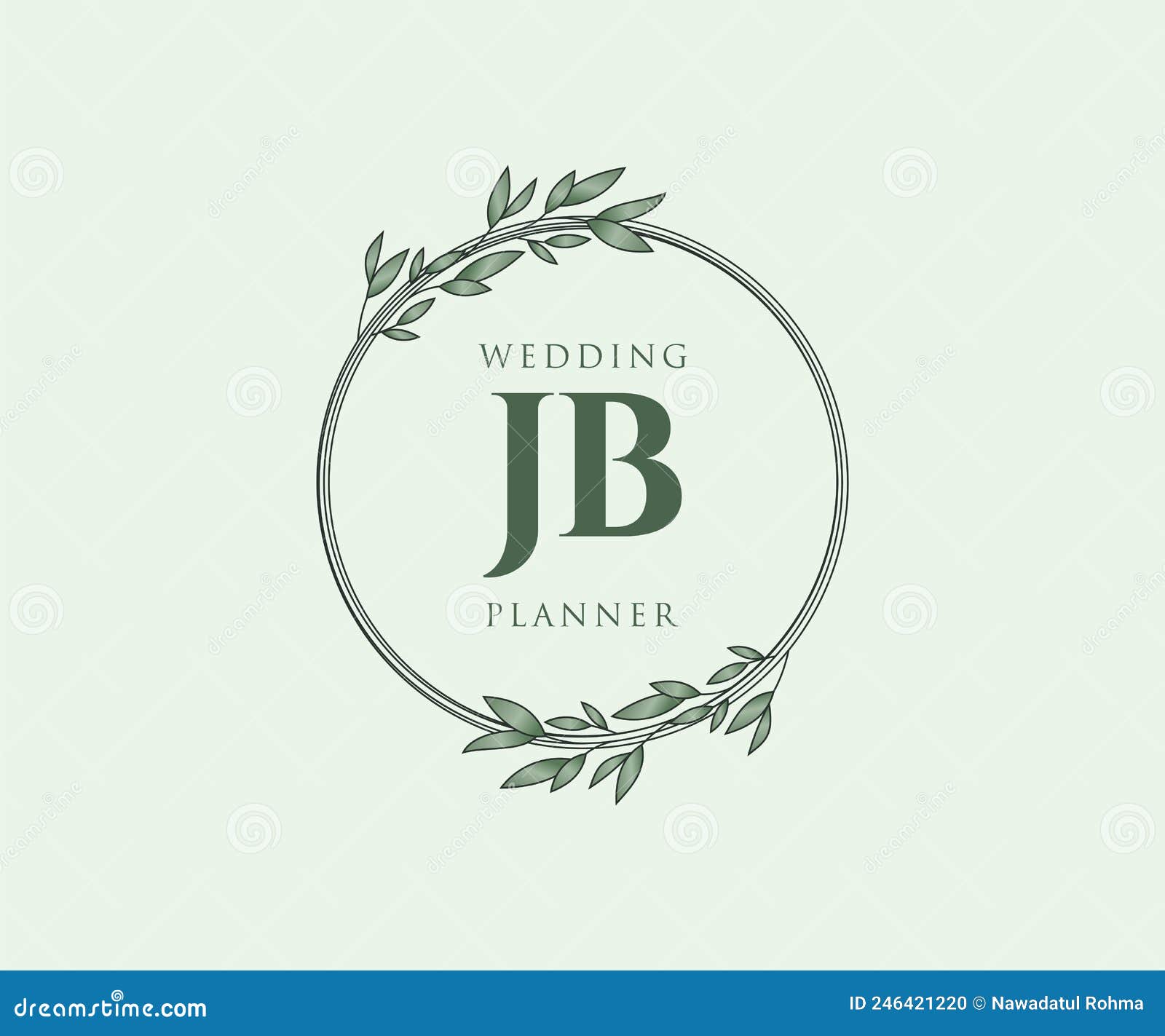 JB Initials Letter Wedding Monogram Logos Collection, Hand Drawn