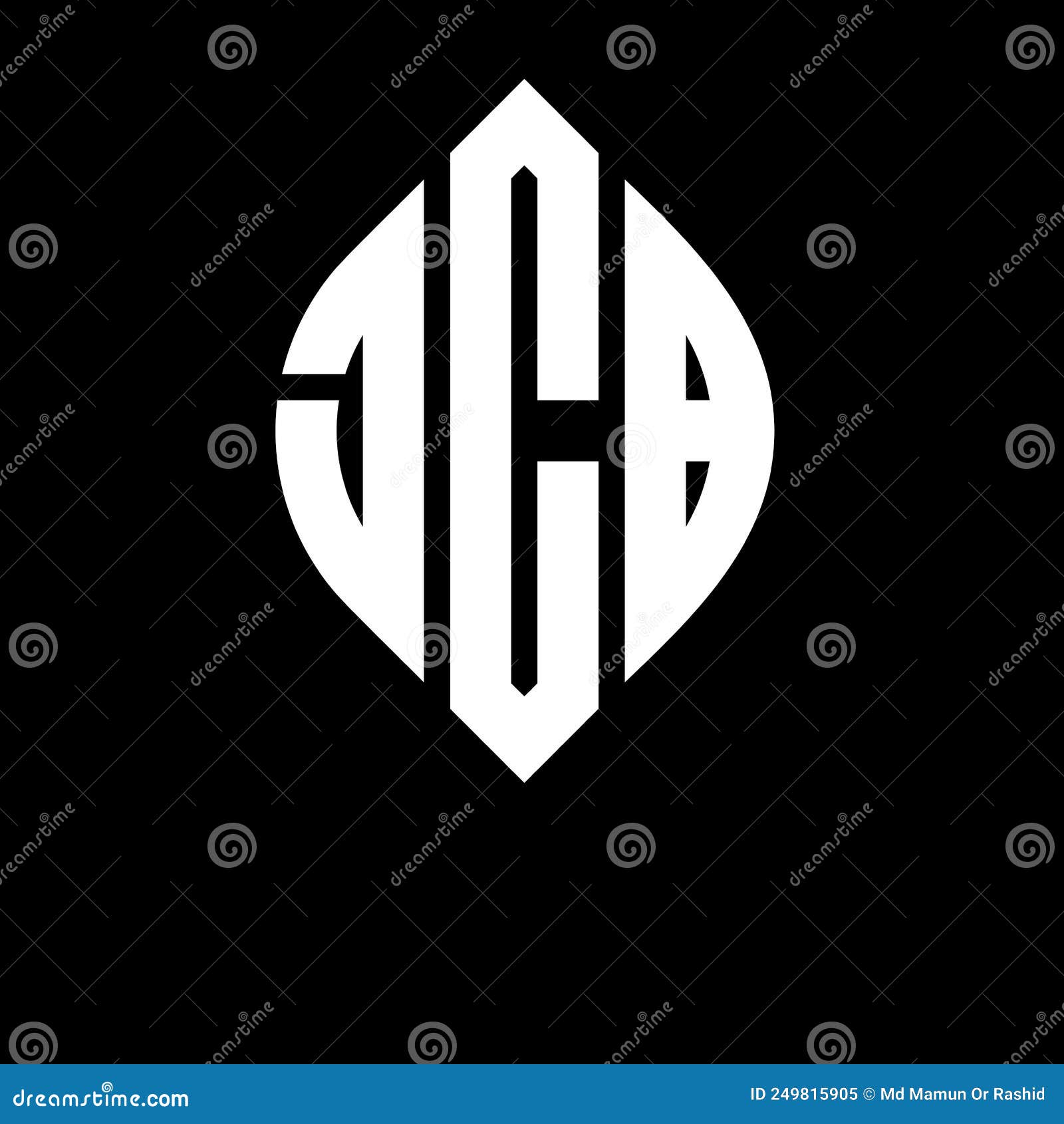 JCB Circle Letter Logo Design with Circle and Ellipse Shape. JCB