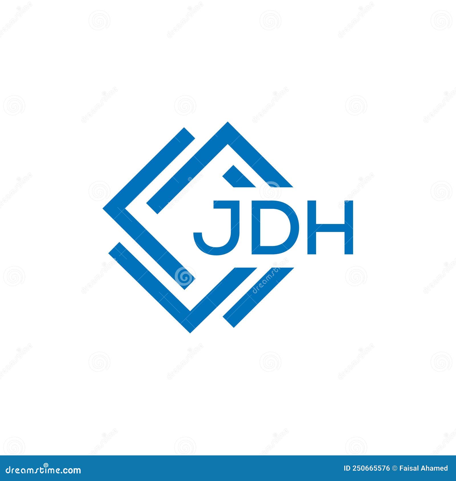 JDH Letter Logo Design on White Background. JDH Creative Circle Letter