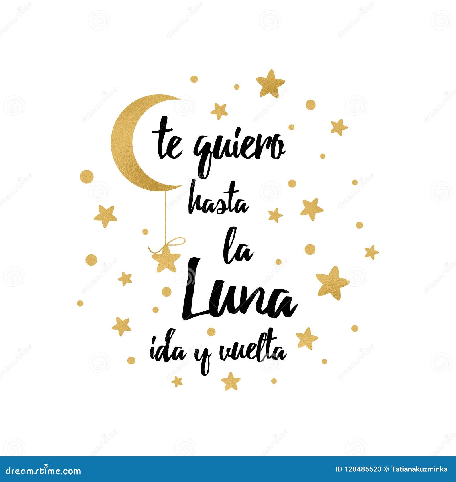 Je T Aime A La Lune Et Au Dos La Citation Inspiree Latine Pour Votre Conception Avec De L Or Tient Le Premier Role Le Texte Dans Illustration Stock Illustration Du Conception Langage