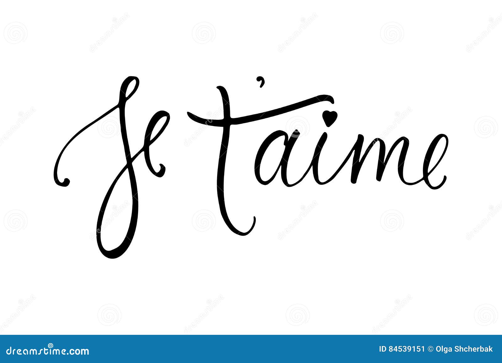 Je T Aime Card I Love You In French Modern Brush Calligraphy