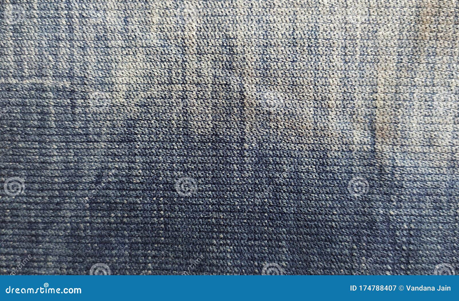 Light Grey Texture Background of Seamless Empty Fabric, Close Up Top View.  Washy Faded Jean Fabric