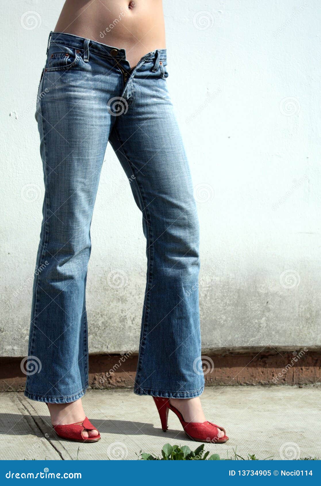 Jeans stockbild. Bild von stehen, dame, leute, mode, kleidung - 13734905