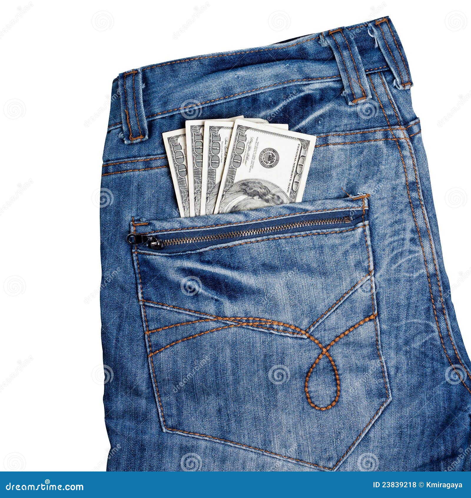 Jeans with American Dollars on Its Pocket Stock Photo Image of