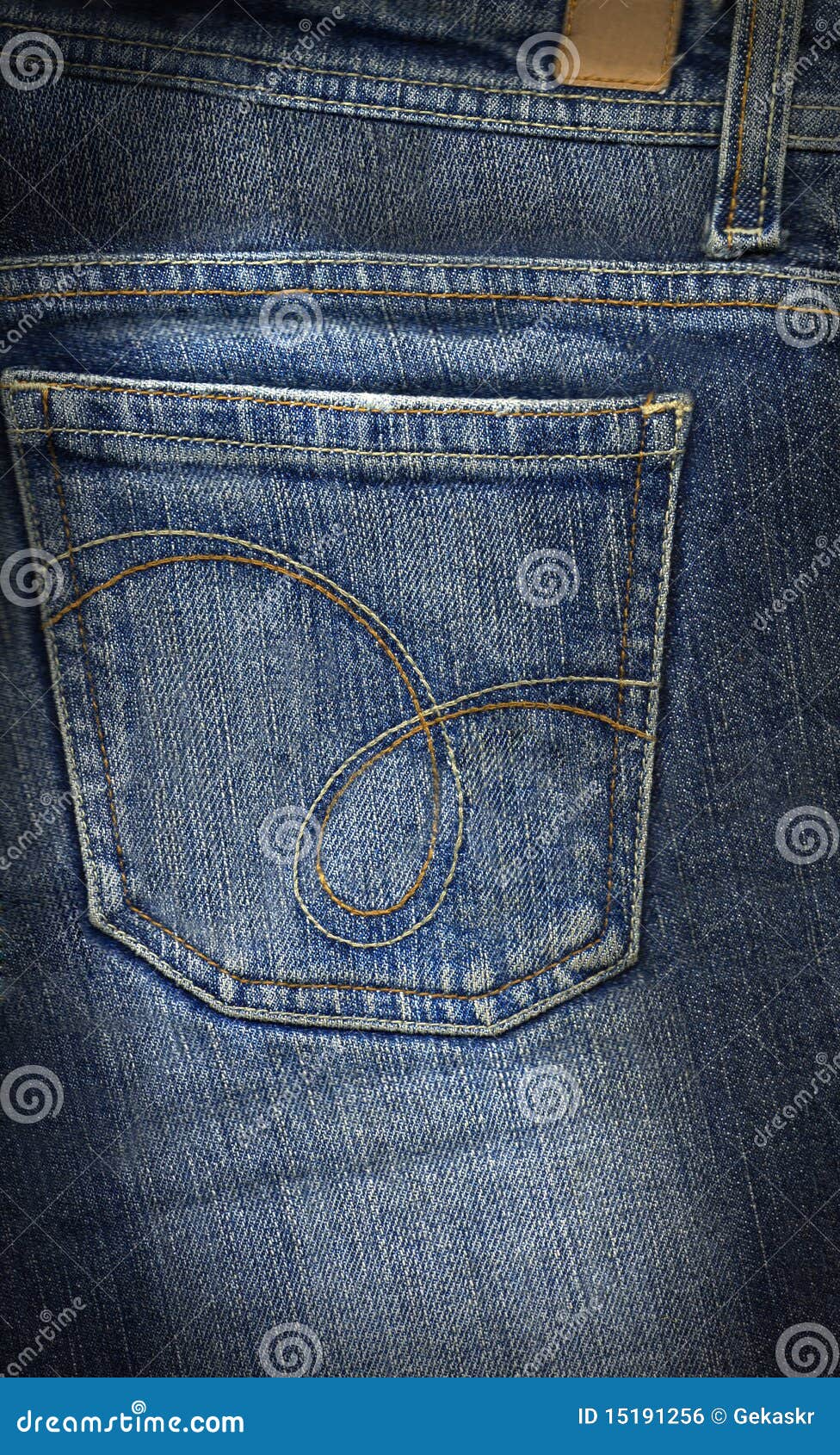 Jeans back pocket stock photo. Image of pattern, cotton - 15191256