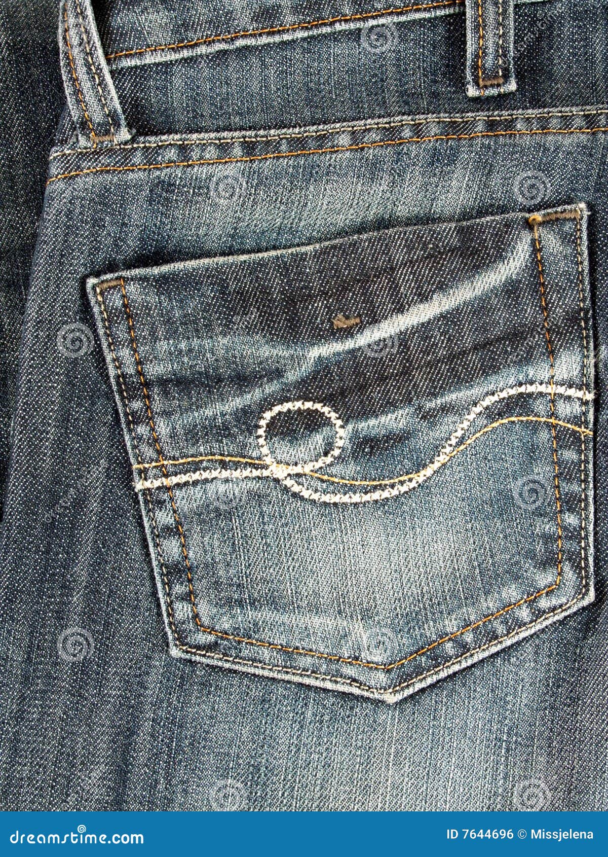 Jeans back pocket stock photo. Image of pocket, texture - 7644696