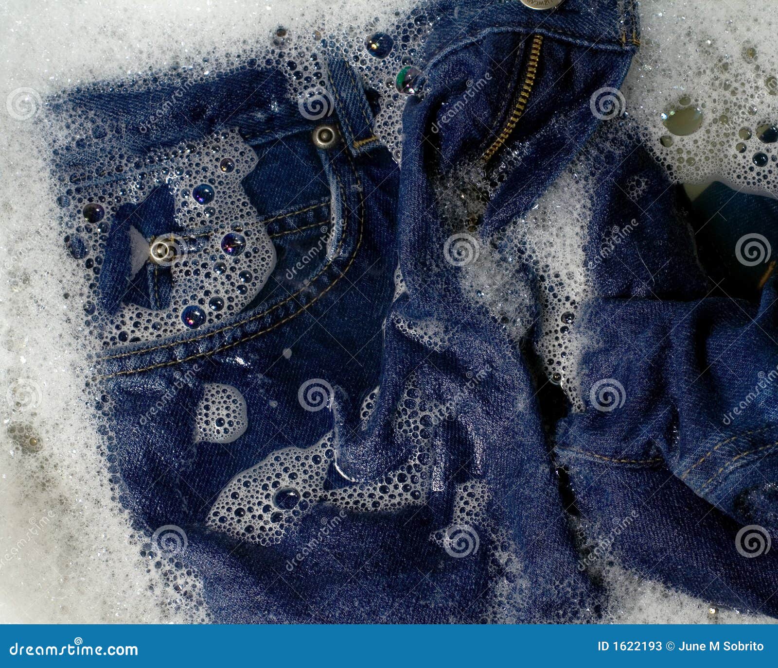 Jeans Being Washed stock image. Image of water, cycle 1622193