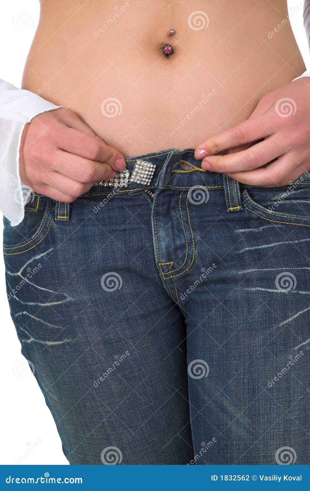 Jeans and belly stock photo. Image of erotic, lifestyle 1832562