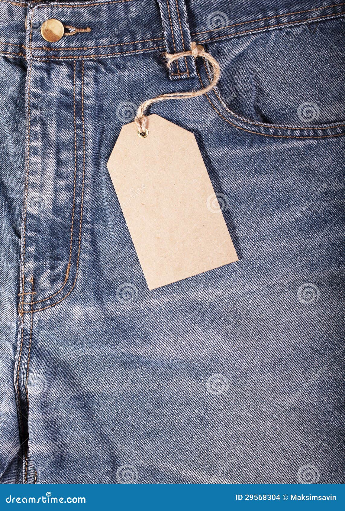 Jeans with Cardboard Labels Stock Photo - Image of canvas, household ...