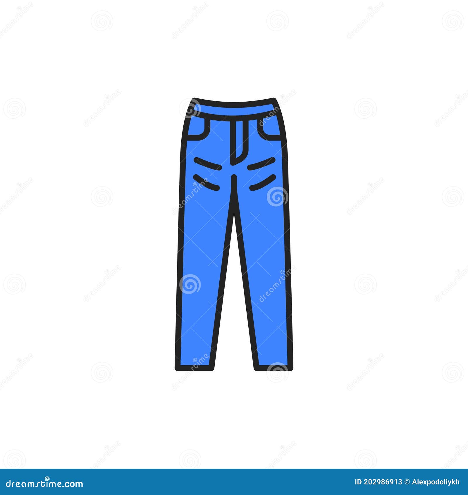 Jeans Color Line Icon. Pictogram for Web Page, Mobile App, Promo. Stock ...