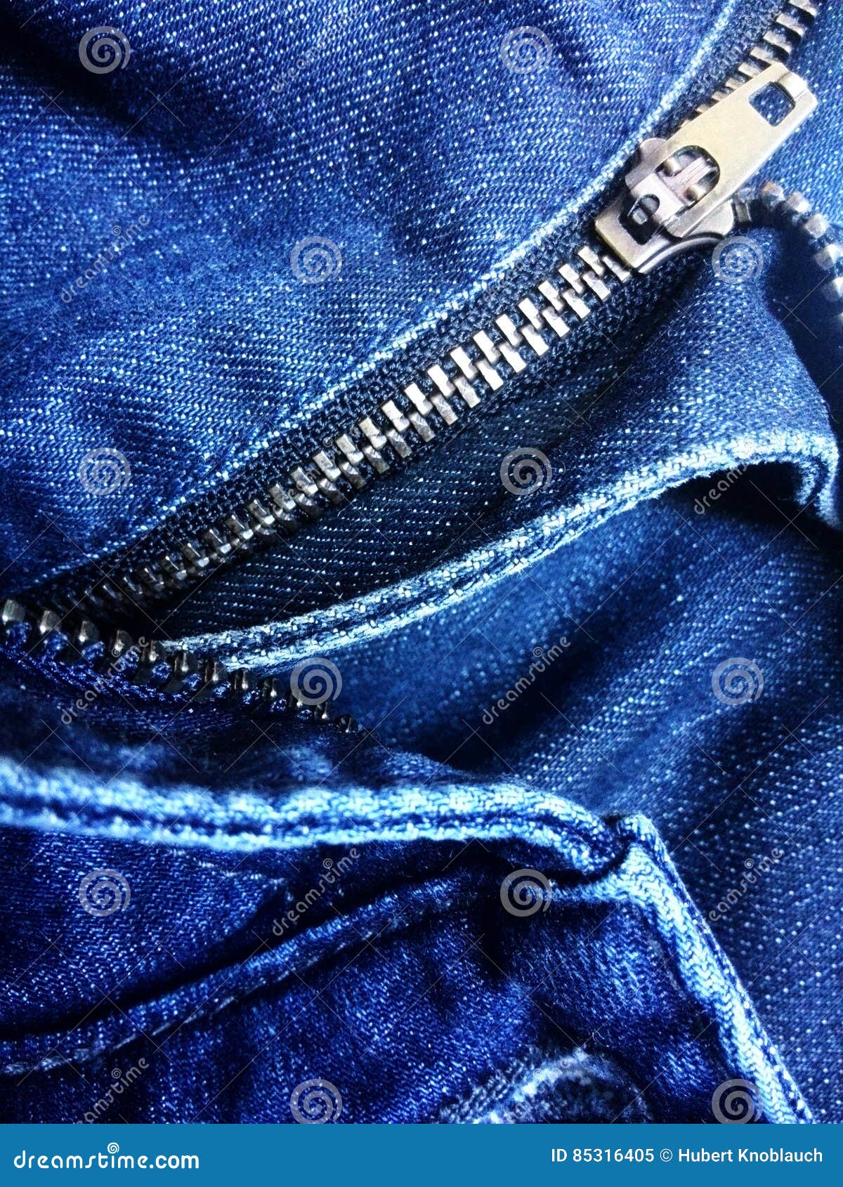 Jeans and Denim Clothing Items with Focus on Zipper Stock Image - Image ...