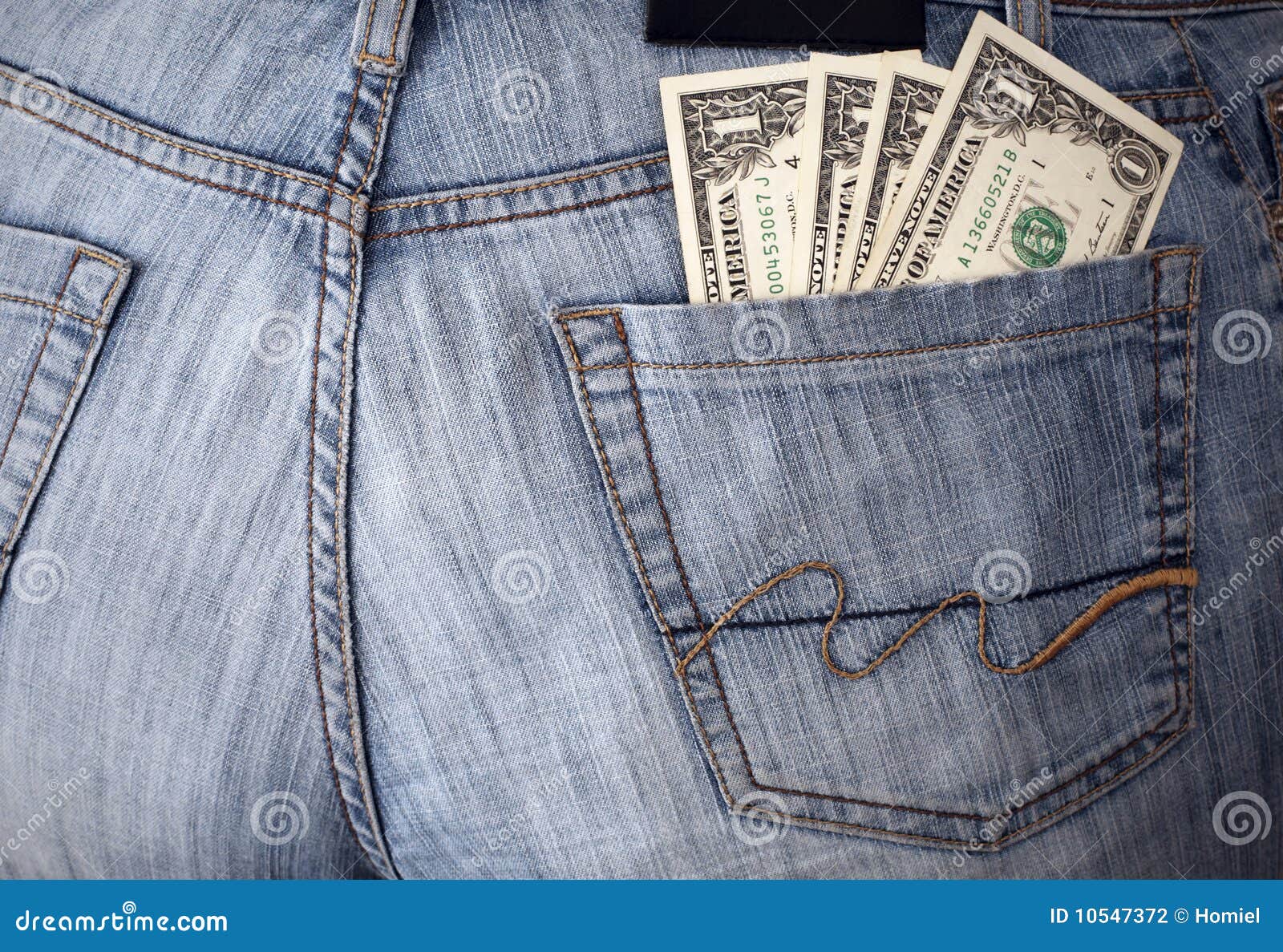 Jeans and dollars stock photo. Image of clothes, green 10547372