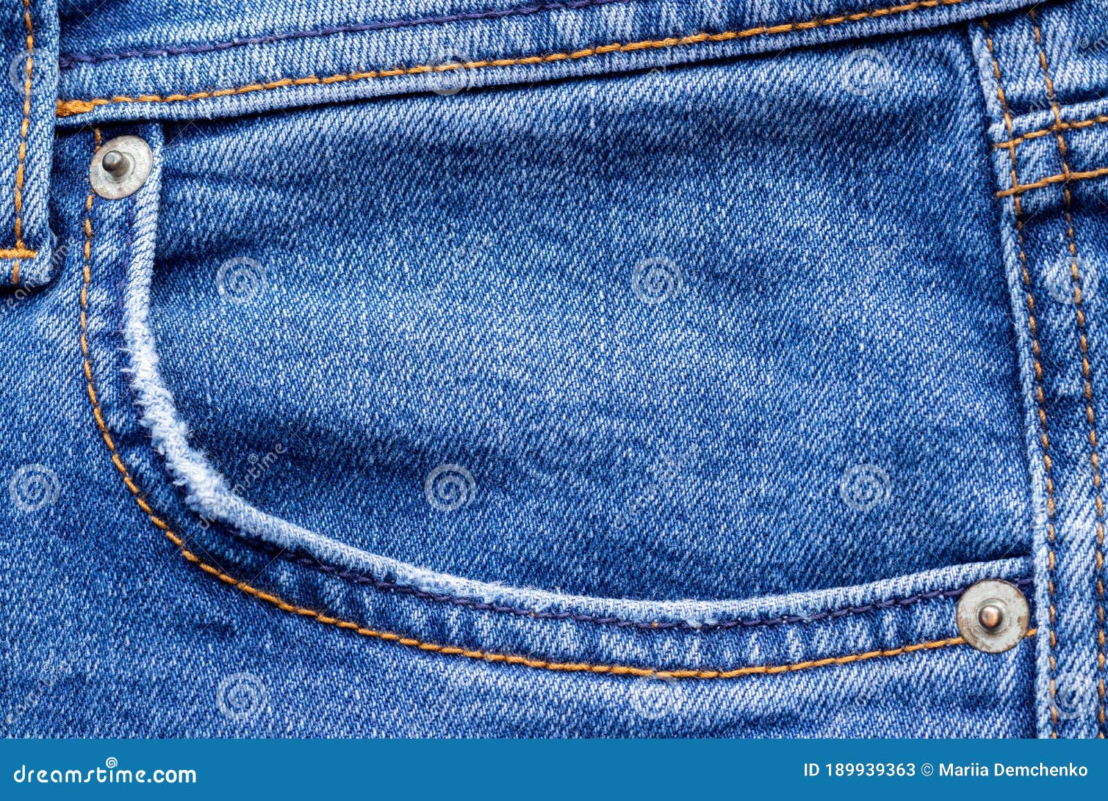 Jeans Front with Pocket. Bright Blue Denim Fabric Texture Background ...