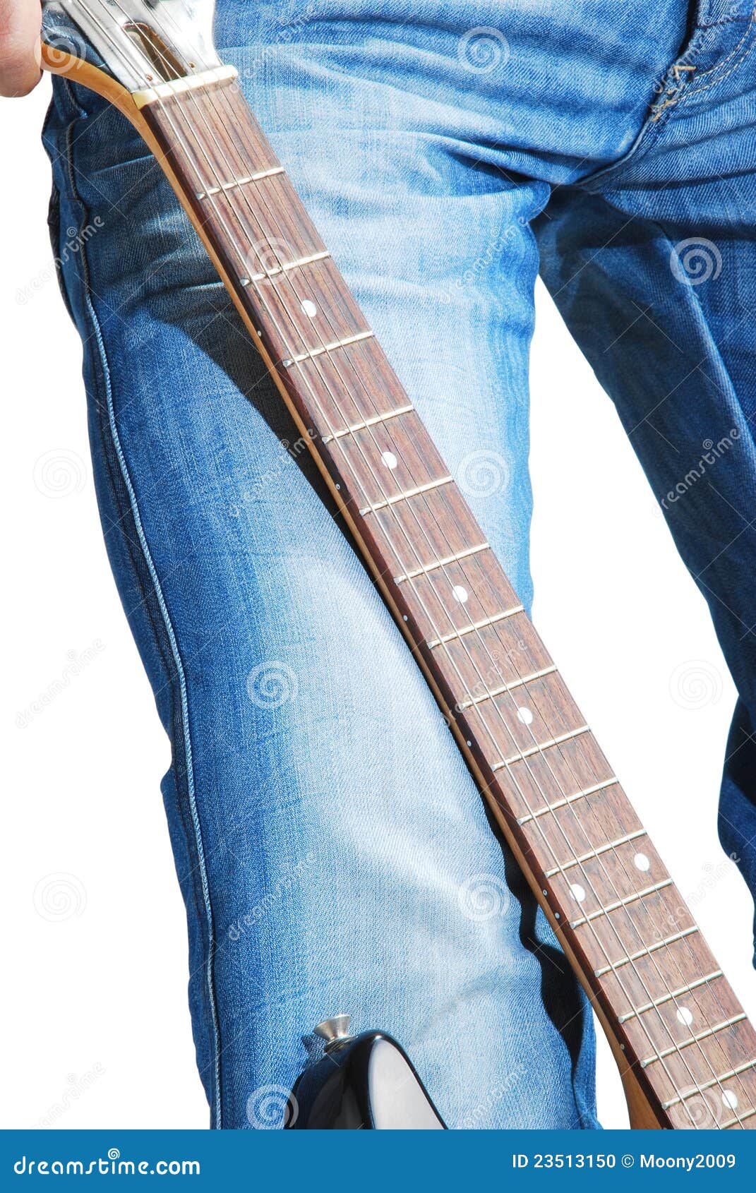 Jeans with guitar stock photo. Image of electric, cable 23513150