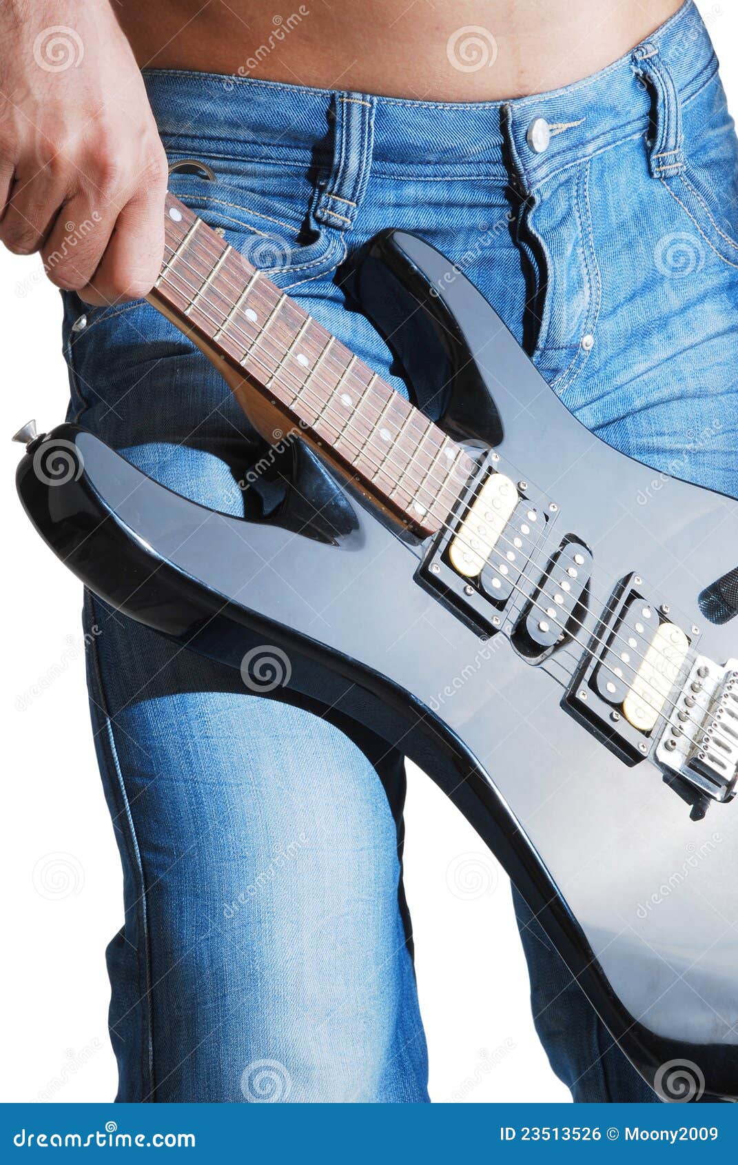 Jeans with guitar stock photo. Image of black, grunge 23513526