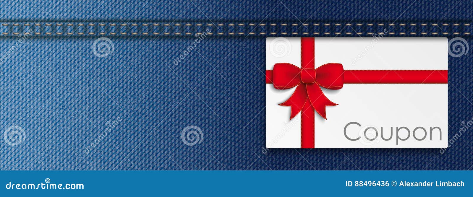 Jeans Header Coupon stock vector. Illustration of faded 88496436