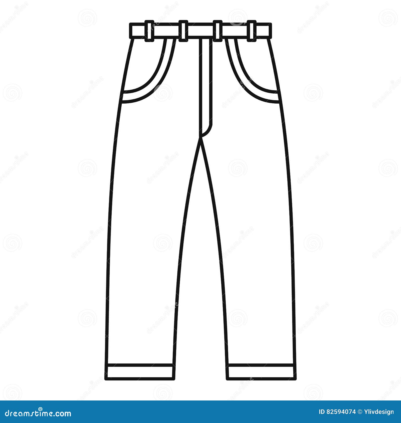 Jeans icon, outline style stock vector. Illustration of suit - 82594074