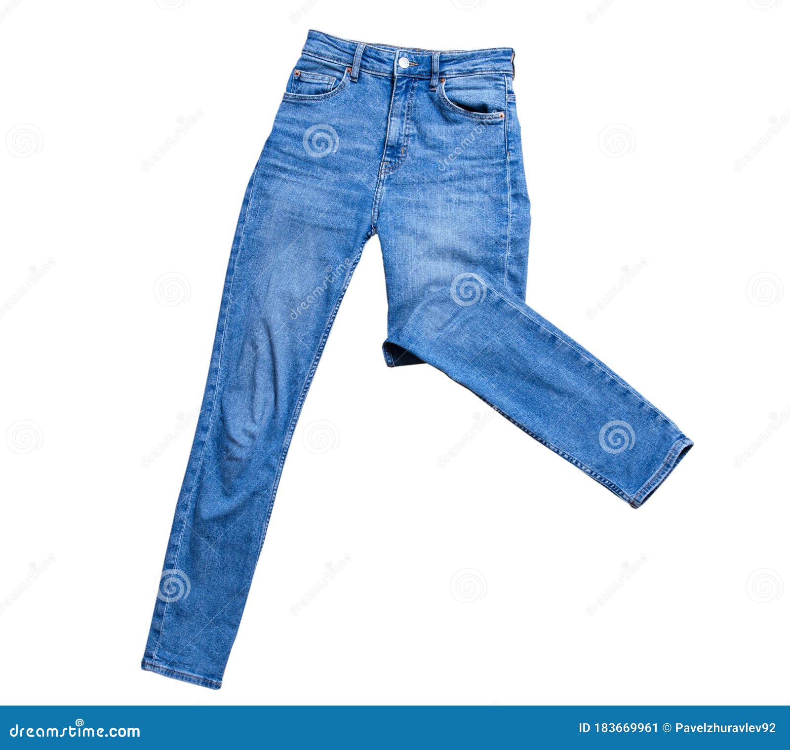 Jeans Isolated on White, Denim Pants Isolated, Folded Blue Jeans ...