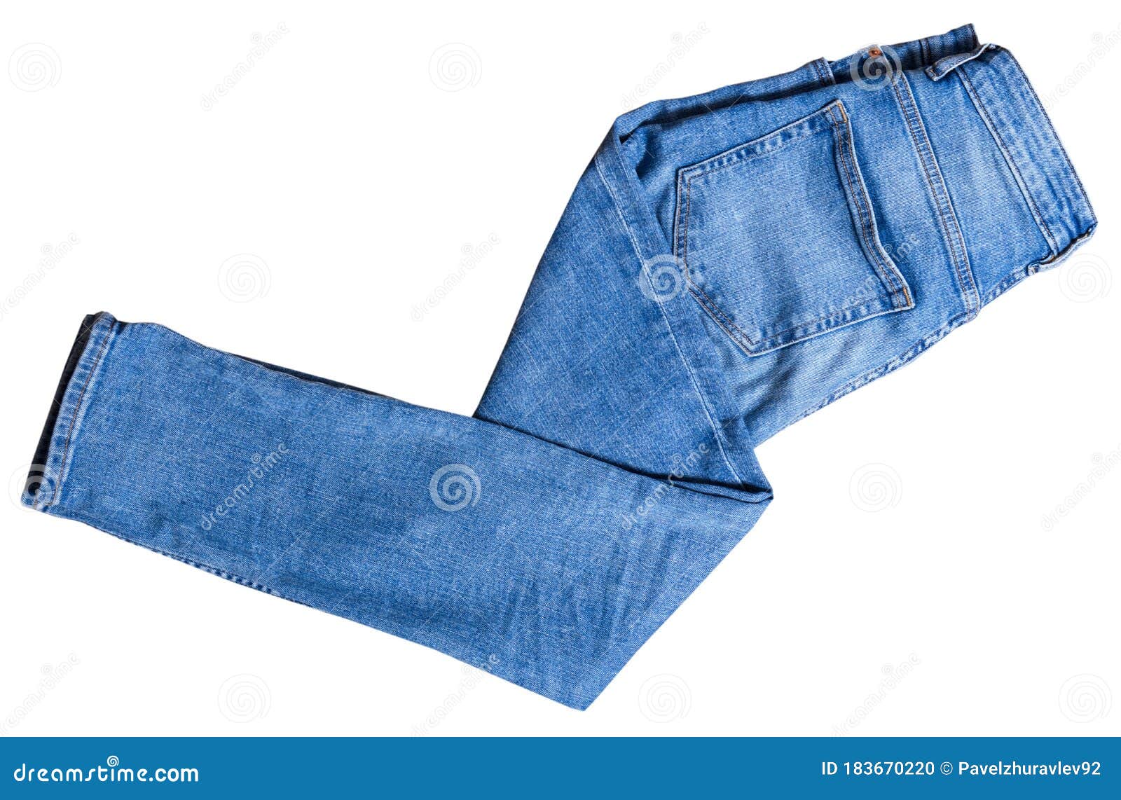 Jeans Isolated on White, Denim Pants Isolated, Folded Blue Jeans ...