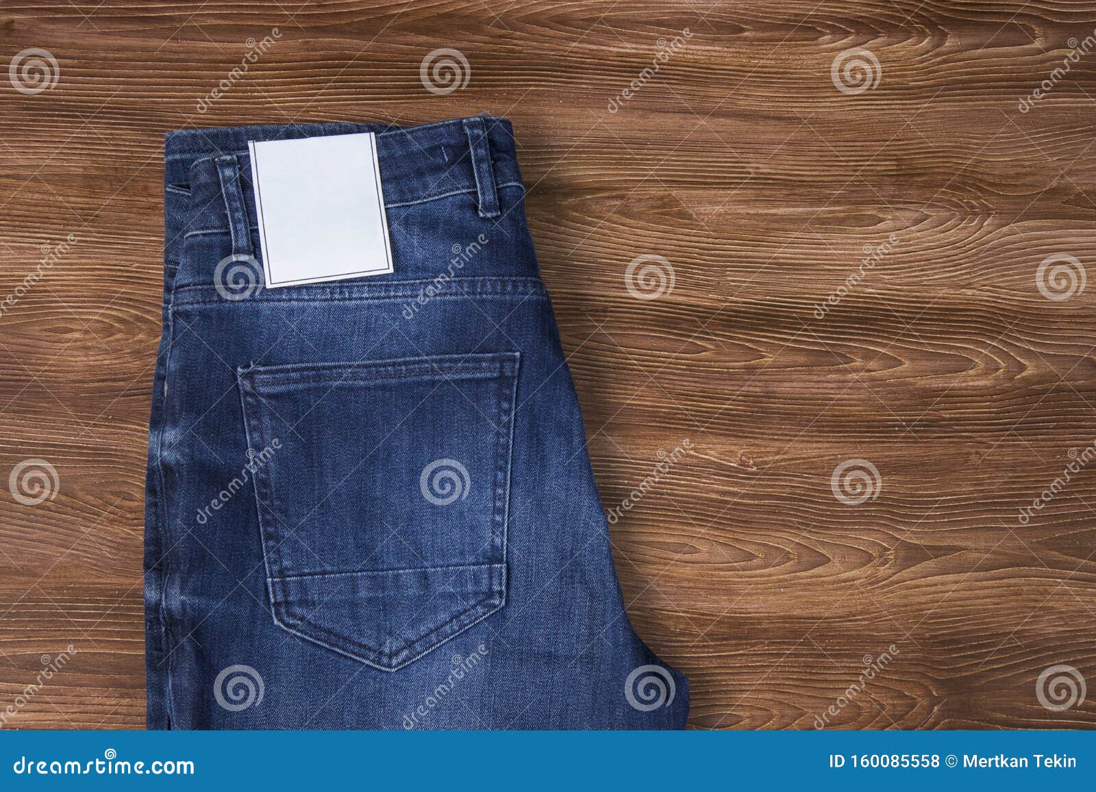 Download Jeans Label Mockup, Denim Texture, Isolated Wooden Background Stock Photo - Image of clothes ...
