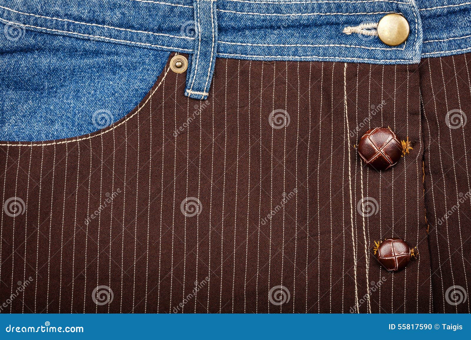 Jeans and Lined Brown Fabric Textures Stock Photo - Image of material ...