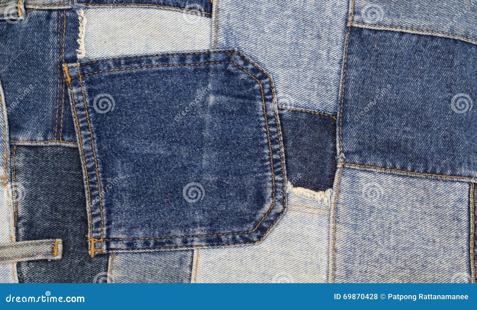 Jeans Patchwork Background , Denim Patchwork . Stock Photo - Image of ...