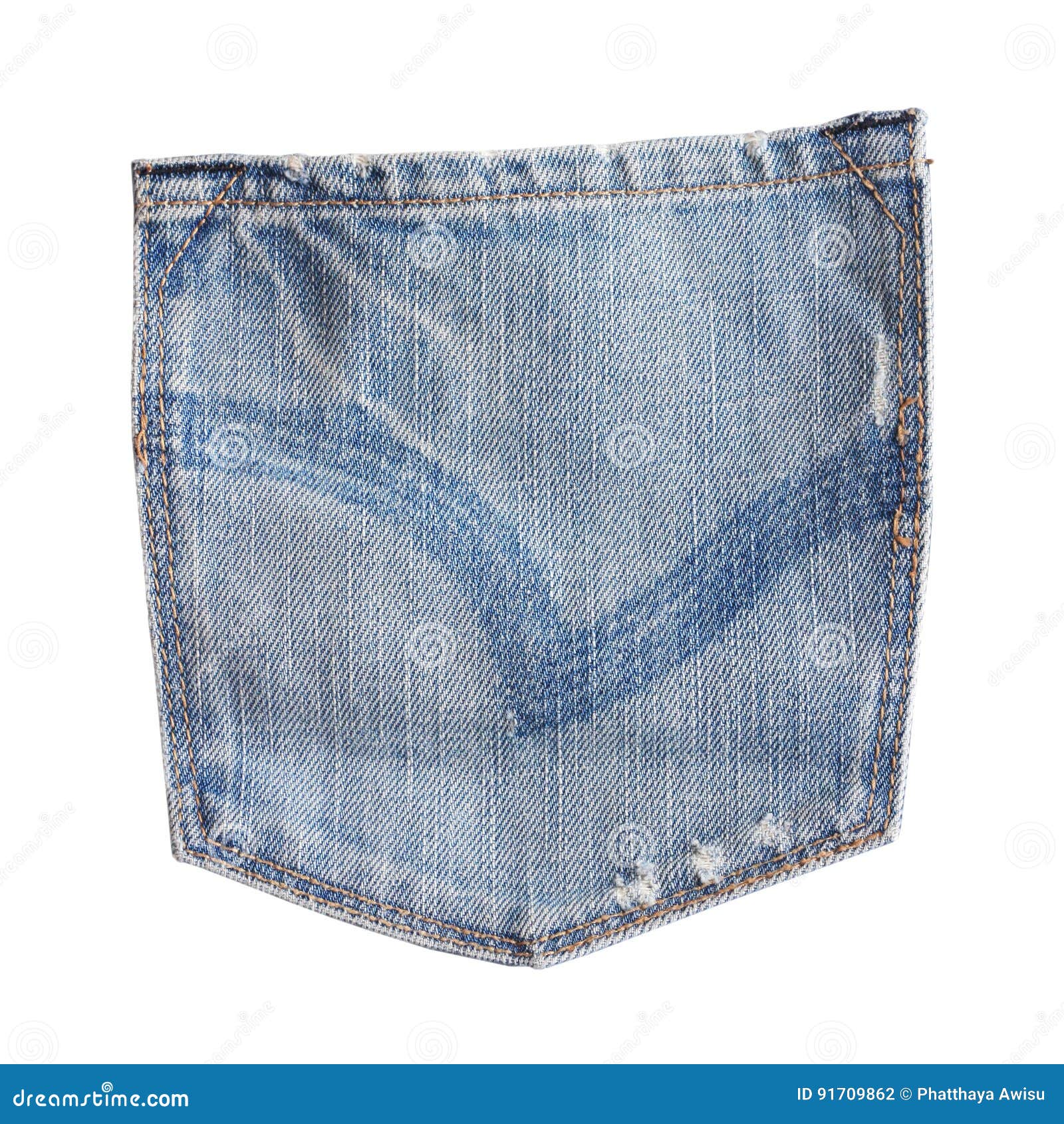 Jeans pocket isolated stock photo. Image of closeup, blue - 91709862