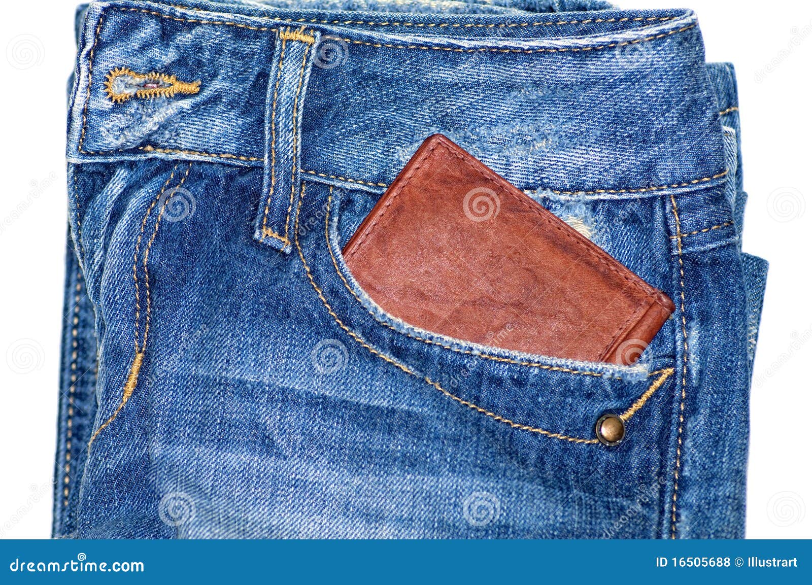 Jeans pocket and wallet stock photo. Image of 16505688