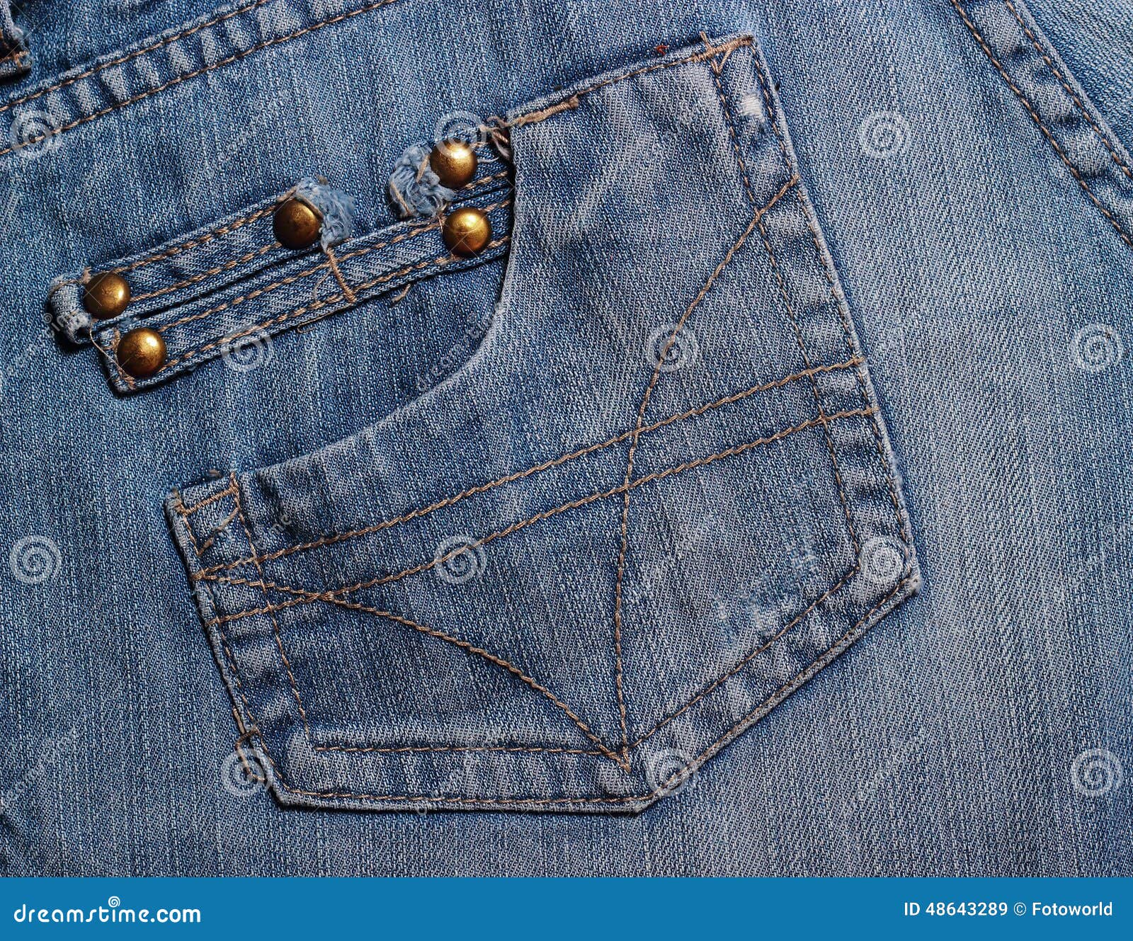 Jeans pockets. Textured stock image. Image of blue, indigo 48643289
