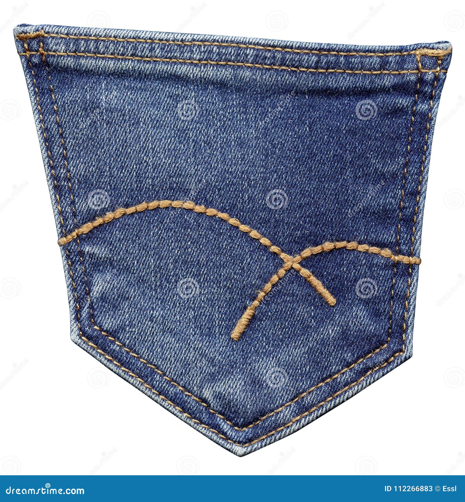 Jeans Rear Pocket with Curly Lines Stitches Stock Image - Image of line ...