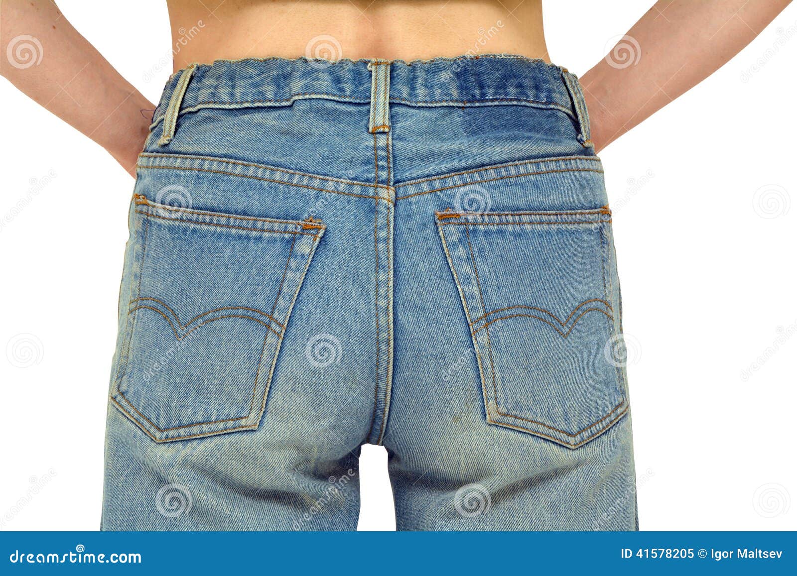 Jeans rear view arms stock image. Image of rear, isolated - 41578205