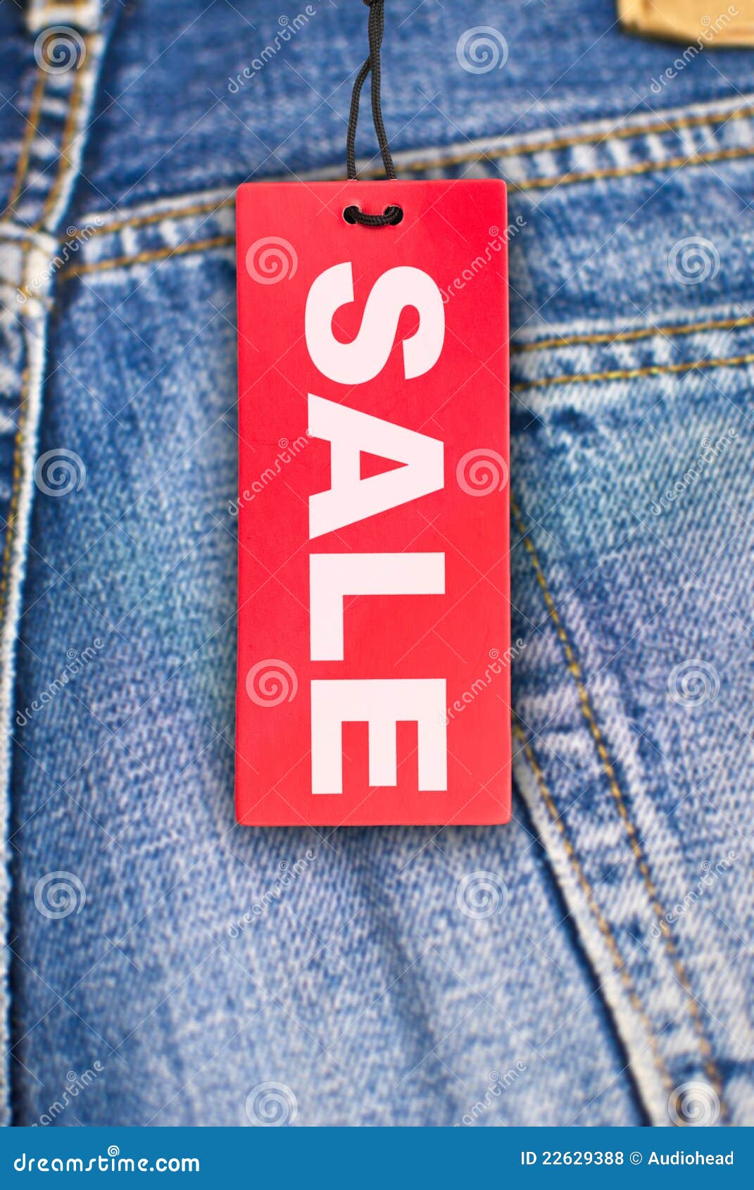 Jeans with Sale Tag stock photo. Image of single, badge 22629388