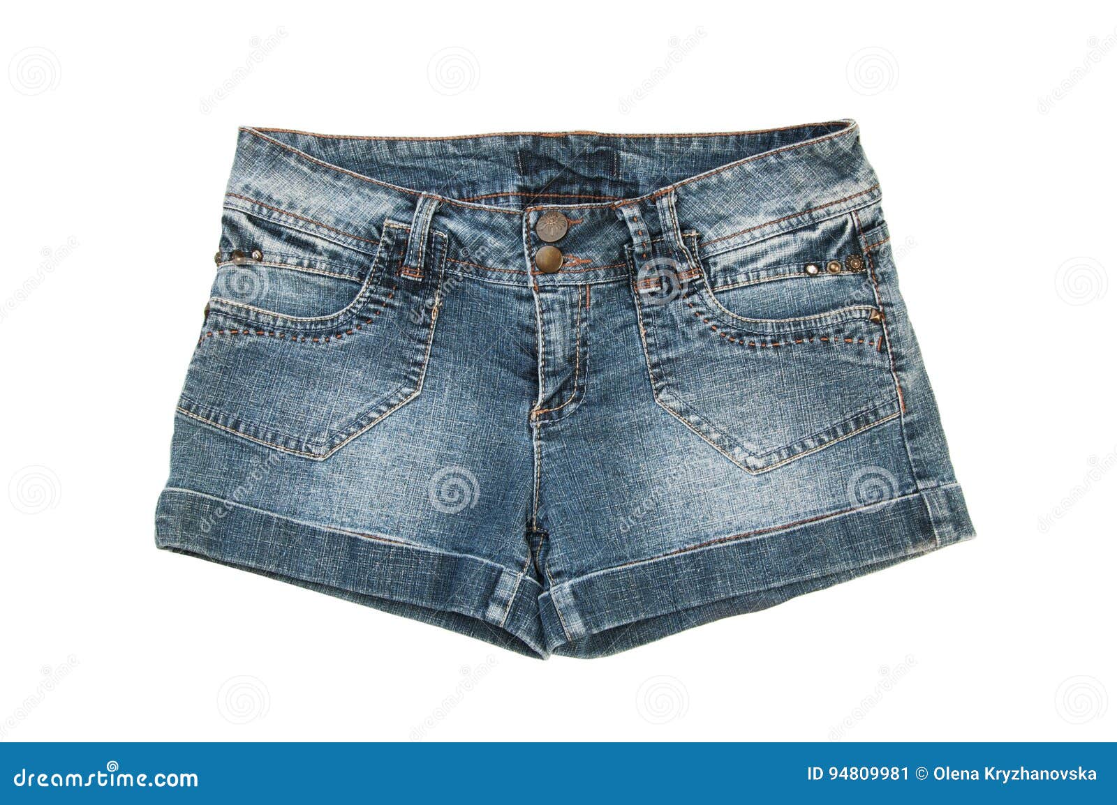 Jeans Shorts Isolated on White Stock Image - Image of stitch, cotton ...