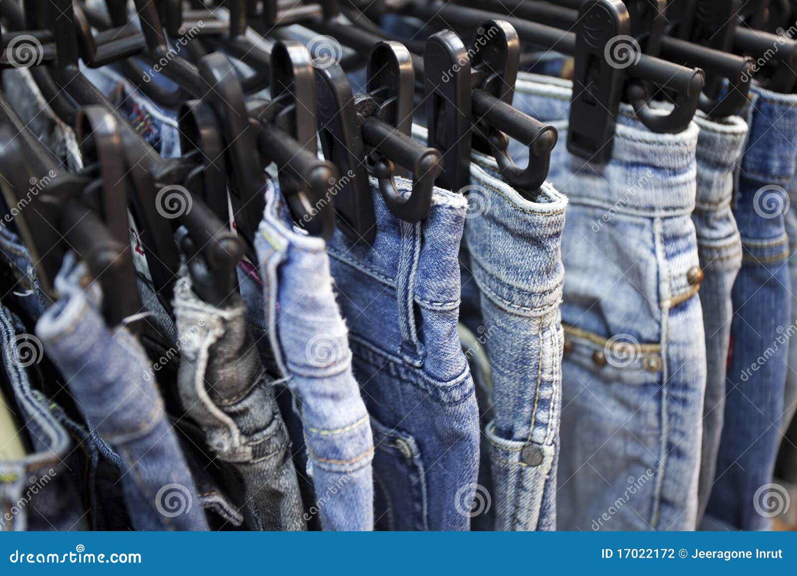 Jeans and Trousers on Hangers Stock Photo Image of jeans, trousers