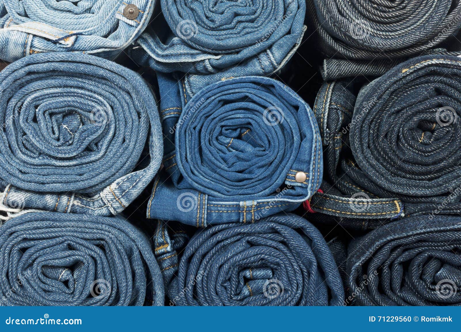 Jeans twisted in rolls stock photo. Image of roll, white - 71229560